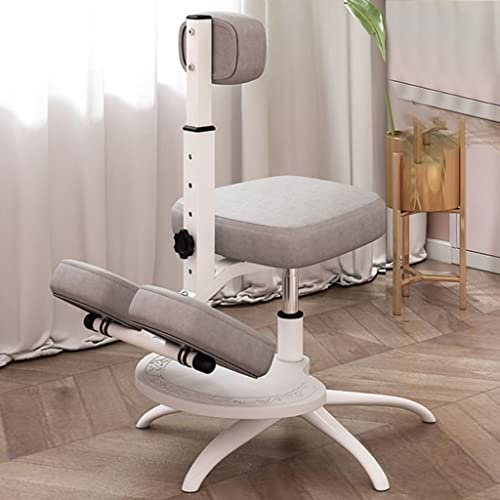 GIZNXBA Schreibtischstuhl Ergonomischer Kniestuhl, Höhenverstellbarer Hocker Für Jungen Und Mädchen Mit 5-Gang-verstellbarem Brustschutz, Ideal Zur Korrektur Der Sitzhaltung (Color : /Gray, Size : B)