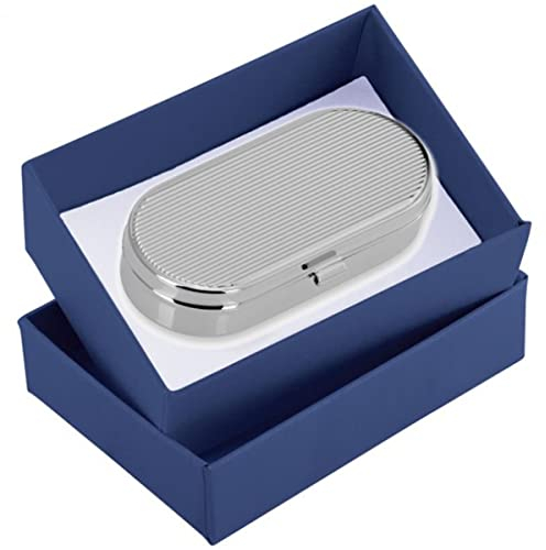 SILBERKANNE Pillendose 2 Fächer Köln 6,5 x 3,0 x 1,5 cm Premium Silber Plated edel versilbert in Top Verarbeitung