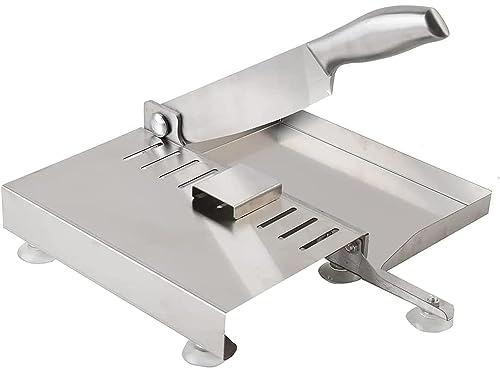 FURLOU Guillotina de Carne Comercial de Acero Inoxidable, rebanadora Manual de Carne de Hueso, máquina cortadora de Hueso Multifuncional Picadora de Fruta Deli, máquina rebanadora de Alimentos