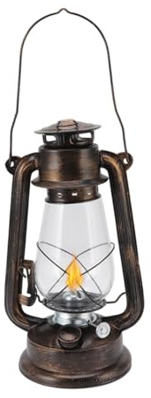 WOOXGEHM Lámpara de Aceite, Linterna de Huracán de 31 Cm, Lámpara de Queroseno, Linterna de Camping de Combustible, Lámpara Colgante de Metal con Mecha para Interior/Fiesta/decoración/hogar/Camping