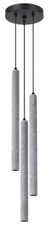 SOLLUX lighting Hängelampe Pendelleuchte Hängeleuchte Deckenlampe Lampe Decke Stahl 3 Flammig 19,5 x 19,5 x 104 cm Pastelo