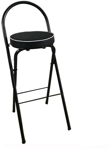 Sgabello da Bar Alto Pieghevole, 65/70/75cm Sgabello Rotondo Pieghevole con Schienale e Poggiapiedi, Sedia da Bar Imbottita e Pieghevole, Sedie Portatili Pieghevoli per Sgabelli Cucina Giardino (Colo