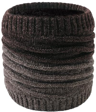 YUKORT Winter-Strickschal FüR MäNner Unisex Gestrickter Warmer Schal Winter Herbst Ring Damen Bandana Schal Herren Stirnband Halstuch Schal Herren (Color : Coffee)