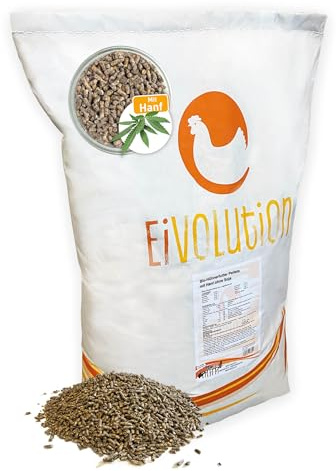 Eivolution Bio Hühnerfutter Hanf-Pellets ohne Soja - 14 kg - nährstoffreich & aromatisch - Naturland zertifziert