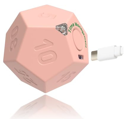 Pomodoro Timer, Mini-Smart-Produktivitäts-Timer, 11 voreingestellte Zeitwürfel, wiederaufladbarer Timer vom Typ C, für Kinder und Klassenzimmer, Küche, Kochen, Workout und Studium, Countdown,