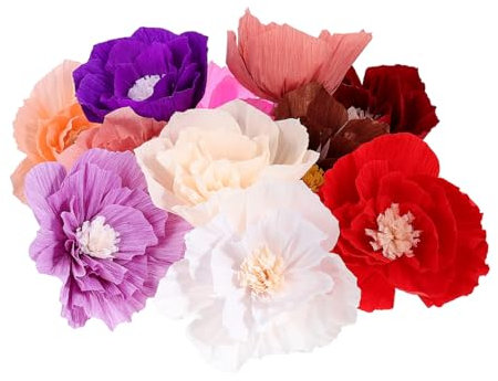 LABRIMP 11stücke Deko Blumen Gross Aus Papier Künstliche Papierblumen Für Wohnzimmer Blumen-wanddekorationen Aus Seidenpapier Partydeko Mit Großen Papierblumen Home Paper Flower Decors Für