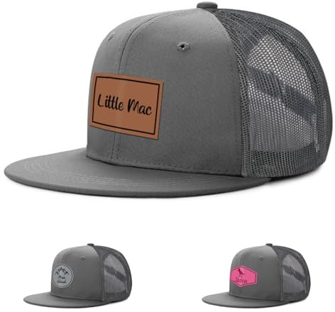 ZOTIMEF Personalisiertes Baby-Baseballkappe - Individueller Name Lederflicken Trucker-Mütze - Verstellbarer Snapback für Säugling, Kind, Erwachsener