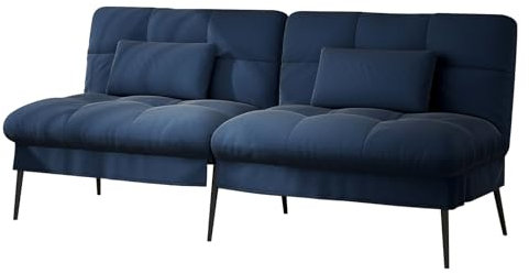 COMHOMA Sofa Schlafsofa mit Schlaffunktion, überzug Futon Klappsofa, Bettcouch, ecksofa, Couch Gästebett, 3-Sitzer Sofa, mit verstellbare Rückenlehne aus Stoff dunkelblau