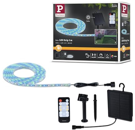 Paulmann Solar LED Strip 5m RGB Fernbedienung 1xAkku 18650 1500 mAh schwarz 71194