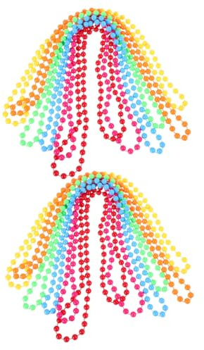 Healvian Collier Fluo Femme 12 PièCes 31.50In Accessoire Fluo LéGer En Plastique Pour FêTe Mascarade Carnaval Couleurs Assorties Perles ColoréEs