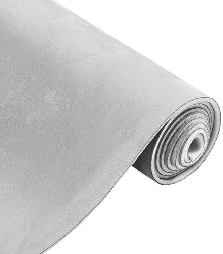 Mikrofaserstoff Selbstklebend für Cockpit Wildlederstoff 56x145cm 61x145cm 115x145cm 193x152cm Schaumstoffrückseite for Auto-Innendachreparatur Hellgrau(193cmx145cm Gray)
