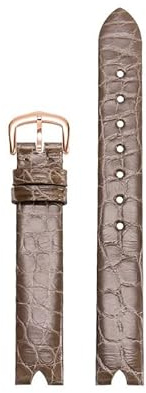 hoosouk Lederarmband für OMEGA De Ville Lederarmband V-förmige Öffnung Schraubstange Damenuhr(Coffeer)