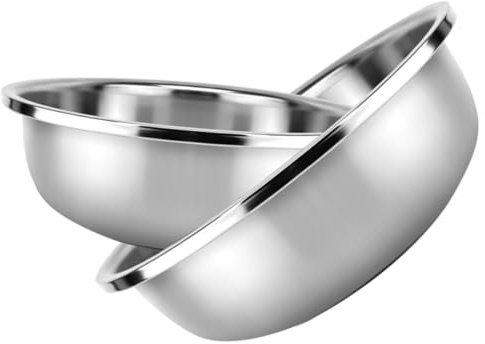 KOCKSHION 2 piezas Bowl de Grande Inoxidable Lavado de Verduras y Frutas para Ensaladas y Preparación de Alimentos Cuenco Multiusos