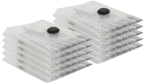 Harbour Housewares Vacuum Storage Bags - Medium (50 x 70cm) - 10x Heavy Duty Reusable Plastic Clothes Duvet Bedding Travel Moving Packing Suction Space Saver Organiser Zip Lock Luggage Bag