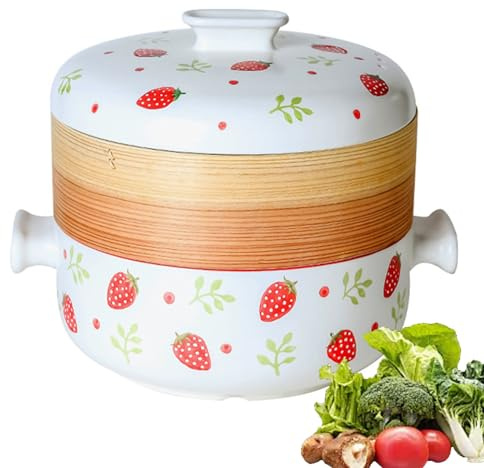 Olla de cerámica japonesa, cacerola, vaporera, olla for estofado lavavajillas sopas y guisos(2.5L)