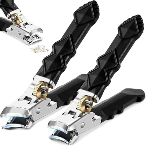2 Stück Solymody Nagelknipser, Solymody Nagelexpert, Nagelknipser Fußnägel, Nail Clipper mit Breiter BackenöFfnung und Spritzschutz für Senioren, für dicke Nägel, Drei Stile zur Auswahl (A+B)