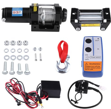 Starrypxl 4000lb Treuler eléctrico 12V 15m Cable de acero Quad bicicleta Auto ATV Reporter LORTS Rendimiento fiable