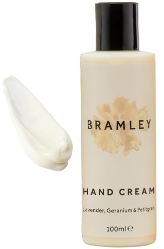 Bramley Hand Cream 100ml, Vegan Hand Moisturiser with Lavender, Geranium & Petitgrain Essential Oils, Fast-Absorbing Care for Dry Hands & Nails