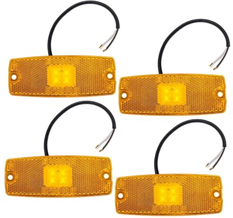 YOYOCOOL 4 x LED seitenmarkierungsleuchte 12v 24v gelb, begrenzungsleuchten orange umrissleuchte für lkw anhänger wohnwagen, Inkl-schrauben