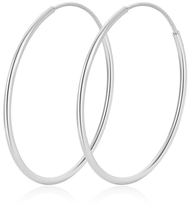 LOUMILEO Creolen Silber 925 für Damen Hypoallergene Creolen Silber 925 Klein Leichte Dünne Silver Ohrringe Damen 30MM