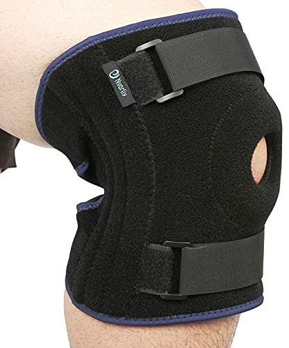 Nvorliy Rodillera de talla grande XL6XL extra grande con estabilizador de rótula abierta y soporte de neopreno transpirable para artritis, acl, correr, alivio del dolor, desgarro de menisco,