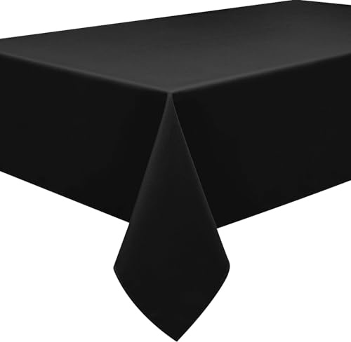 Home Direct Qualitäts Tischdecke Textil Eckig 140 x 200 cm, Farbe wählbar Schwarz