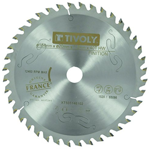 TIVOLY XT505146103 - Hojas de sierra circular portátil diámetro 190 mm eje 20 mm dientes Z48