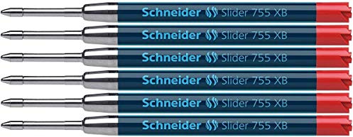 Schneider Slider 755 Kugelschreibermine (6er Blisterkarte, rot)
