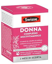 SWISSE Ultivit- Multivitaminico Donna con Vitamina D C A e Zinco per Supporto al Sistema Immunitario Adulti, Integratori con Magnesio e Biotina per Metabolismo Energetico, Made in Italy, 60 Compresse