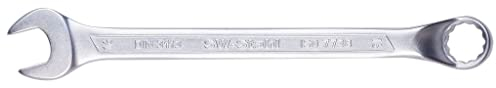 SW-Stahl 00212L Gabelringschlüssel 15 mm I Maulschlüssel SW 15mm I Schraubenschlüssel gekröpft um 10 Grad I Ringmaulschlüssel I Gabelschlüssel