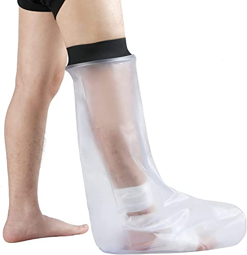 HKF HO KI HO Copertura impermeabile per gamba adulti, gamba intera per doccia, protezione da colata e lesioni, mantiene asciutto il getto e la fasciatura per adulti (Integrale Gamba-66cm)