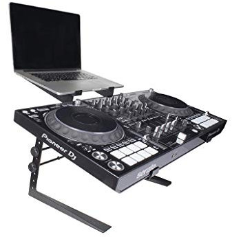 Headliner Covina - Supporto portatile doppio per DJ; supporto regolabile e durevole per controller e laptop; perfetto per il tuo DJ Rig a casa, in discoteca o in viaggio (HL20003)