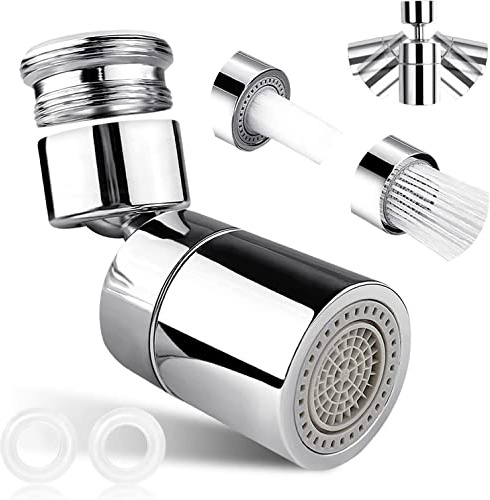 Wasserhahn Aufsatz Mit 2 Sprühfunktionen - M24 M22 80° Großer Winkel Einstellbar 360 Grad Perlator Schwenkbar Wassersparer für Küche/Bad Luftsprudler