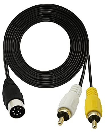 GINTOOYUN Din 8Pin auf 2RCA Kabel 118,11 Zoll 8Pin Din Stecker auf 2RCA Stecker Audio Adapterkabel für Musikinstrument Audio Equipment MIDI Device ect
