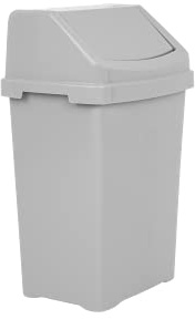 JMS we create smile 8L/25L/50L Litre Swing Lid Bin Waste Recycle Plastic Dustbins Kitchen, Home, Office, Bathroom Rubbish Trash Refused Bins (Silver/Grey, 25L)