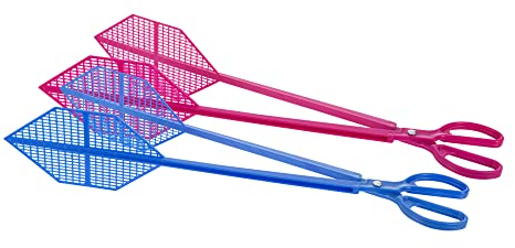 Jade Temple Fliegenklatsche Set, 2er Set, in pink und blau, einfach, effektiv und sauber, Ideal für Spinnen und Insekten (2 Stück)