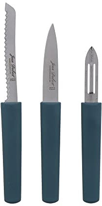 Jean Dubost - Set de 3 pièces en inox Eco-responsable office, éplucheur, tomate bleu