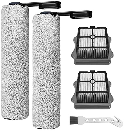 Fixbetter Zubehörset für Tineco Floor One S5 / S5 Pro / S5 Pro 2 / S5 Extreme Nass-Trocken All-in-One-Staubsauger Ersatzteile, 2 Bürstenrolle + 2 Filter + 1 Reinigungsbürste