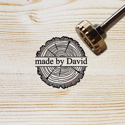 HUSANGGE Benutzerdefiniertes Logo Holz Leder Brandeisen Stempel Steak BBQ Hitzestempel Mit Messingkopf Holzgriff Für Holzbearbeitung Und Handgefertigtes Design 2 cm,Pleasant63