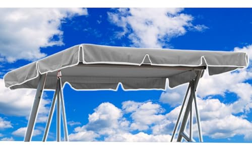 Hollywoodschaukel Dachbezug 210x145, Ersatzdach Hollywoodschaukel Dach Wasserdicht, Sonnendach für Hollywoodschaukel (Grau)