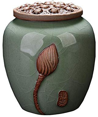 RYZGOJV Durable Traditional Tea Caddy Ceramics Tea Canister Tea Jar Japanese Style A03