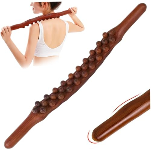 Massage Roller Stick, Holztherapie Massage -Werkzeuge 31 Perlen Massage Roller Stick 23 '' Guasha Holzmassage Roller Lymphdrainage Massaget für Körperform, Muskelschmerzlinderung