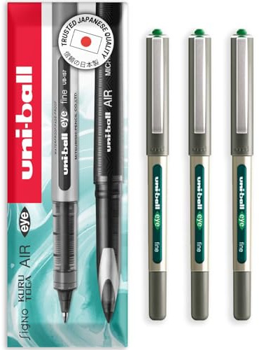 uni-Ball EYE UB-157 Rollerball Pen GRÖN [Förpackning med 3] Medium 0,7 mm kula