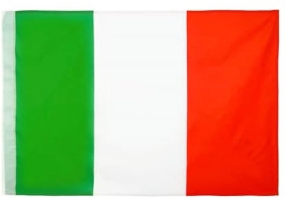 Bandiera Italia Tricolor, Italiana Nazionale Bandierina, con Passante Foro per L' Asta (4, 60 x 90cm, nylon)