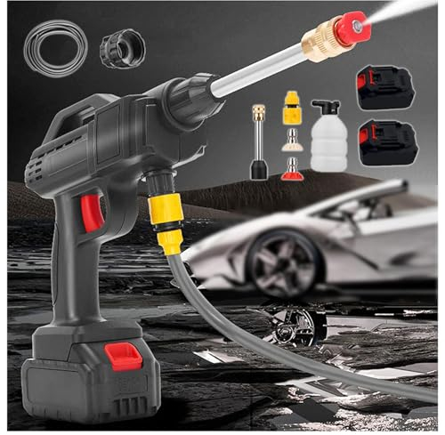 Portatile Lavaggio Auto Senza Fili, Alta Potenza 600w,Due Batterie 24v1500mah Lavapavimenti Esterni, Ricaricabile Idropulitrice Acqua, Per La Pulizia Di Auto/Pareti Ecc