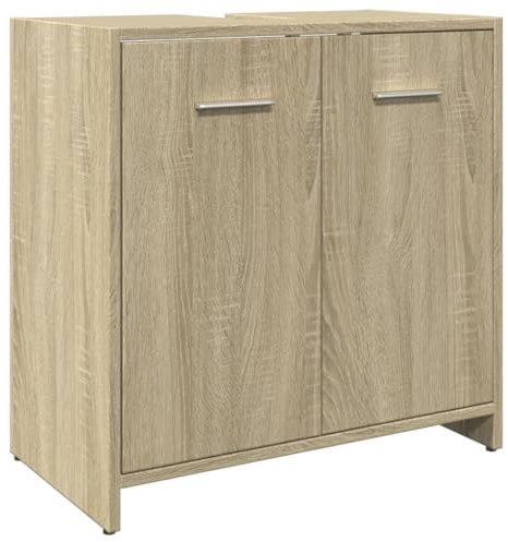 Armoire lavabo de salle de bain chêne sonoma 60x33x60 cm