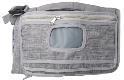 ANCLLO Tragbare Wickelunterlage, grau, wasserdichte, faltbare Reiseunterlage mit Aufbewahrungstaschen zur Babyparty (Größe: 21,5 x 34 Zoll)
