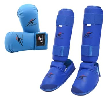 Baoblaze Set di Attrezzi da Combattimento per Karate, Guanti con Protezione per Calzature, parastinchi, Scarpe da Karate per Principianti, Esercizi per Adulti, XL