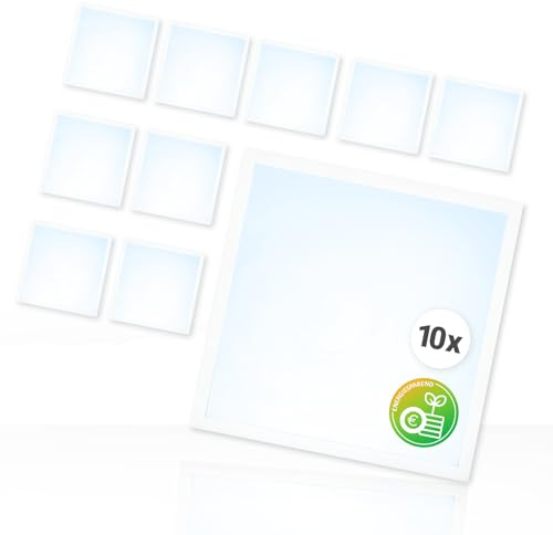 Xtend EcoLight 10x LED Panel 62x62cm Neutralweiß 5000K 4500lm 25W | Rasterleuchte Energieeffiziente Deckenleuchte Klasse A Einlegeleuchte Netzteil BLs2.0