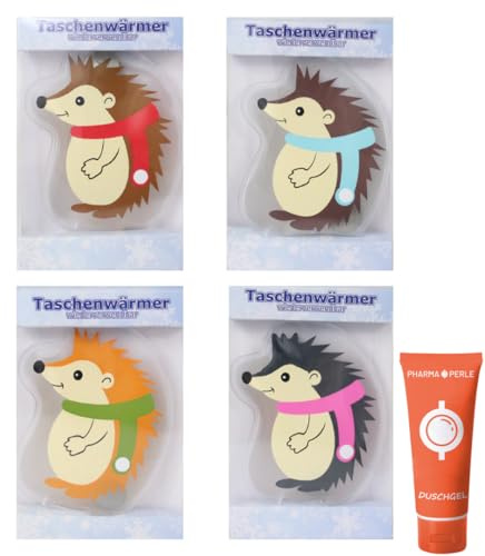 Taschenwärmer wiederverwendbar, Handwärmer, Wärmekissen, Wärmepads, Fingerwärmer für Kinder und Erwachsene, Outdoor Camping Wandern, Verschiedene Motive, 4 Stück